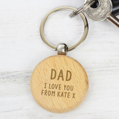 Personalised Memento Personalised Free Text Wooden Keyring
