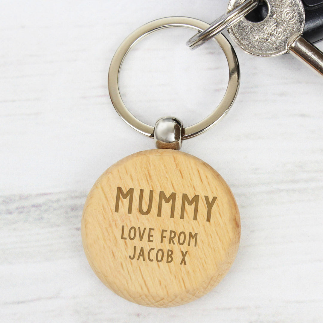 Personalised Memento Personalised Free Text Wooden Keyring