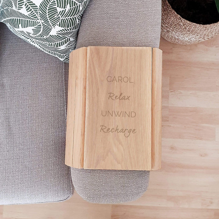 Personalised Memento Wooden Personalised Free Text Wooden Sofa Tray
