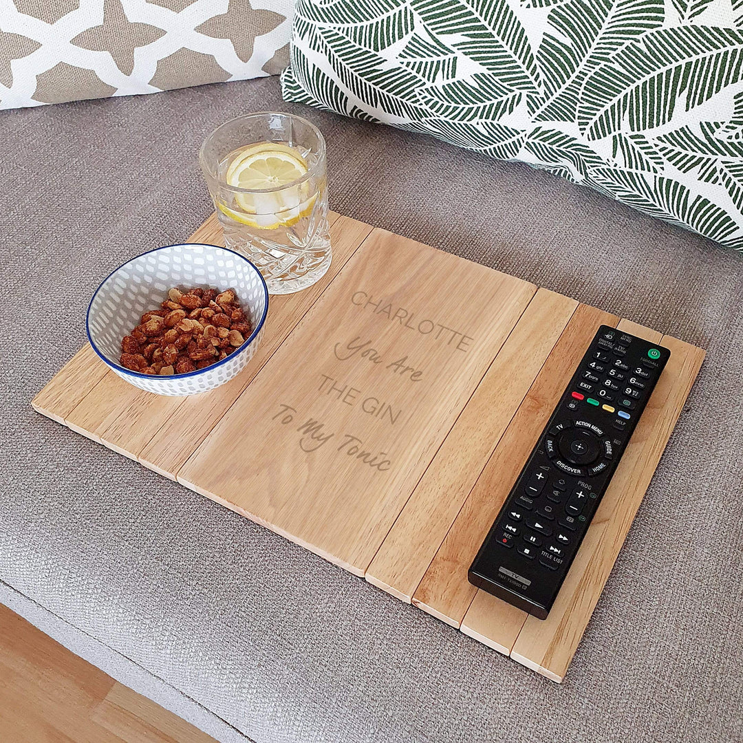Personalised Memento Wooden Personalised Free Text Wooden Sofa Tray