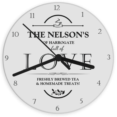 Personalised Memento Clocks & Watches Personalised Full of Love Glass Clock