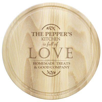 Personalised Memento Personalised Full of Love Large Round Chopping Board
