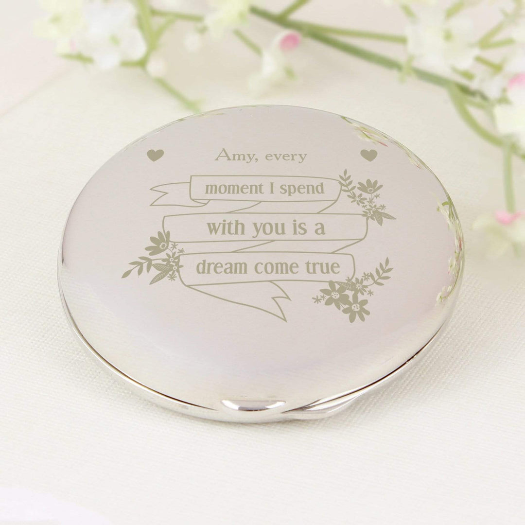 Personalised Memento Keepsakes Personalised Garden Bloom Compact Mirror