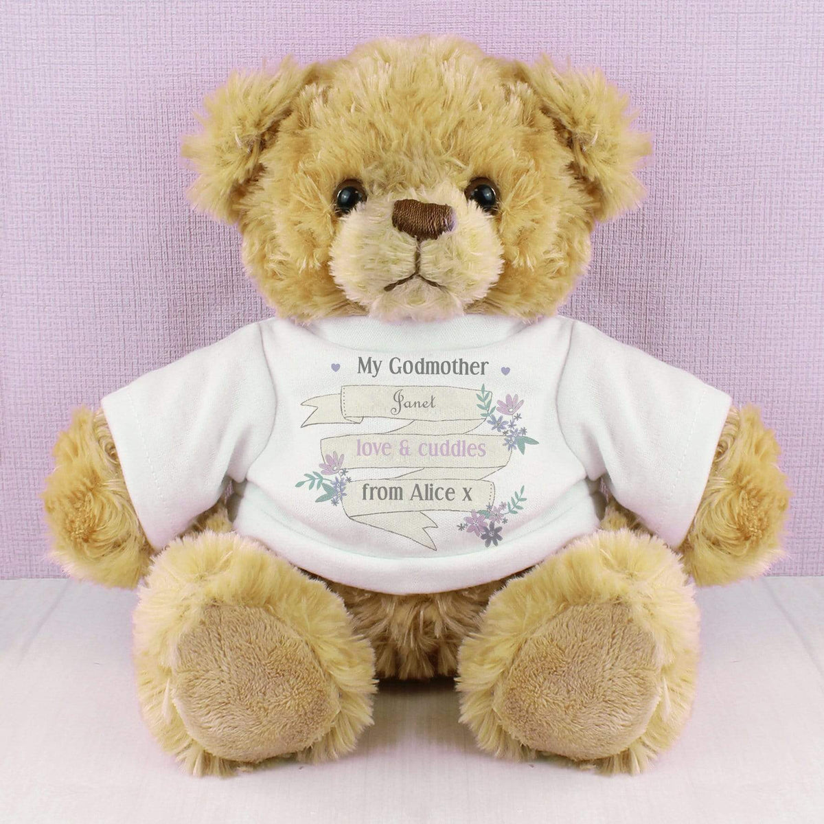 Personalised Memento Plush Personalised Garden Bloom Message Teddy Bear