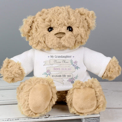 Personalised Memento Plush Personalised Garden Bloom Message Teddy Bear