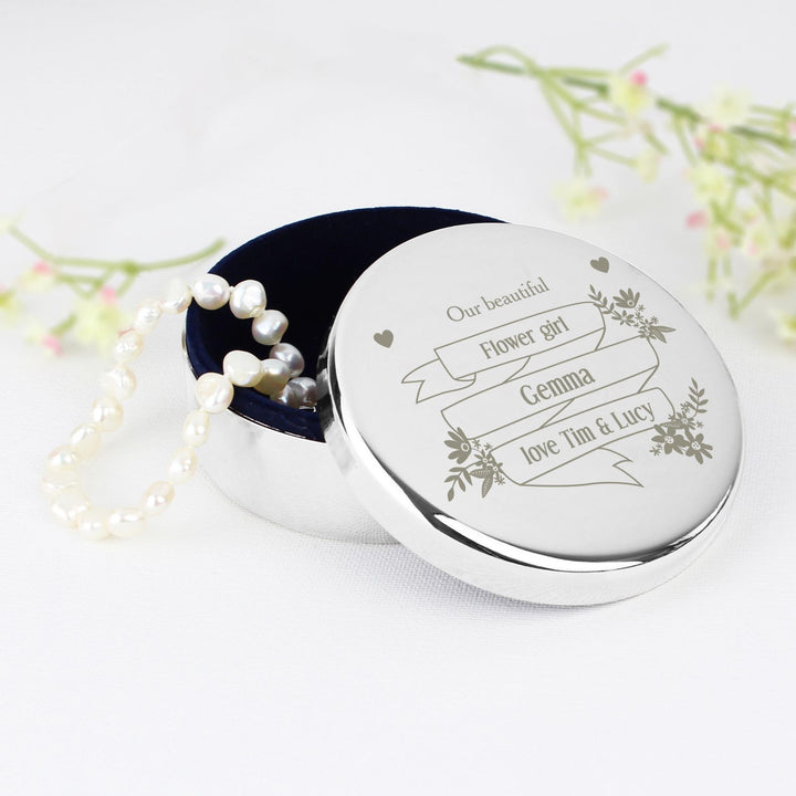 Personalised Memento Personalised Garden Bloom Round Trinket Box