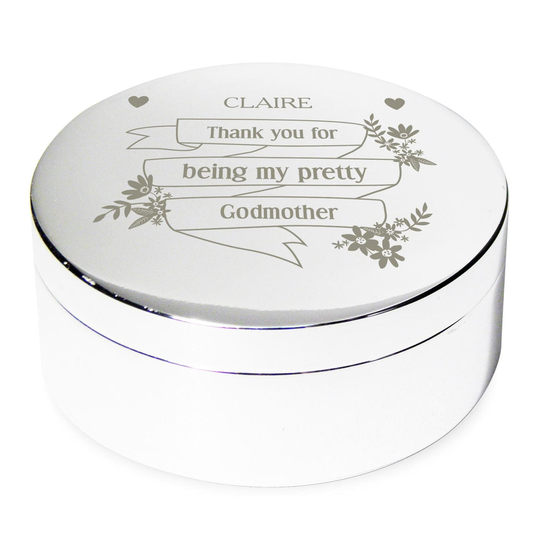Personalised Memento Personalised Garden Bloom Round Trinket Box