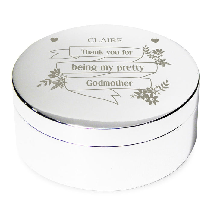 Personalised Memento Personalised Garden Bloom Round Trinket Box