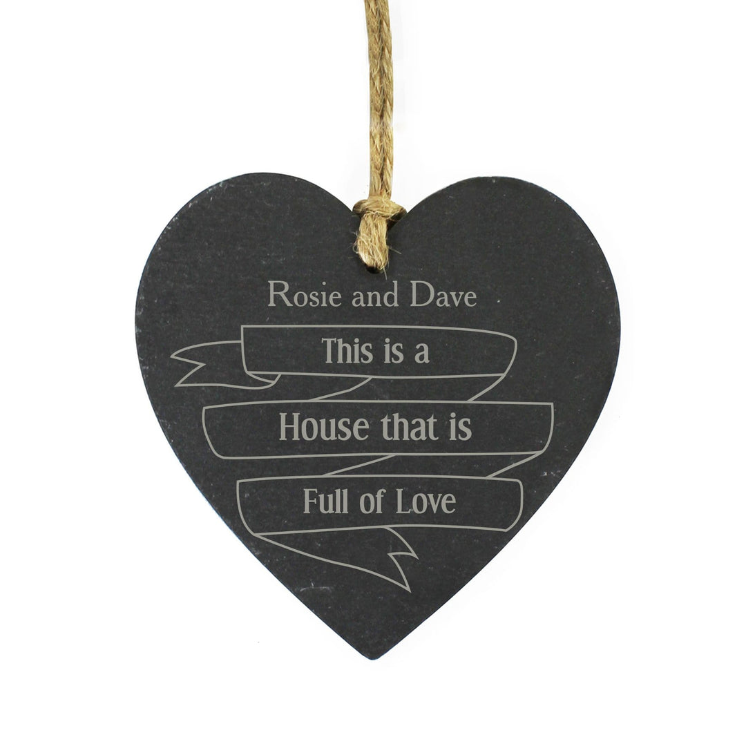 Personalised Memento Slate Personalised Garden Bloom Slate Heart Decoration