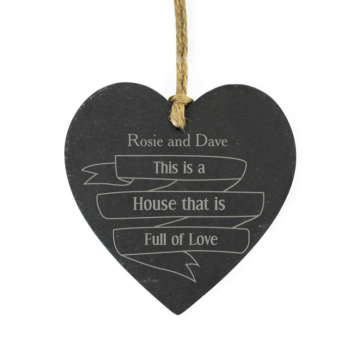 Personalised Memento Slate Personalised Garden Bloom Slate Heart Decoration