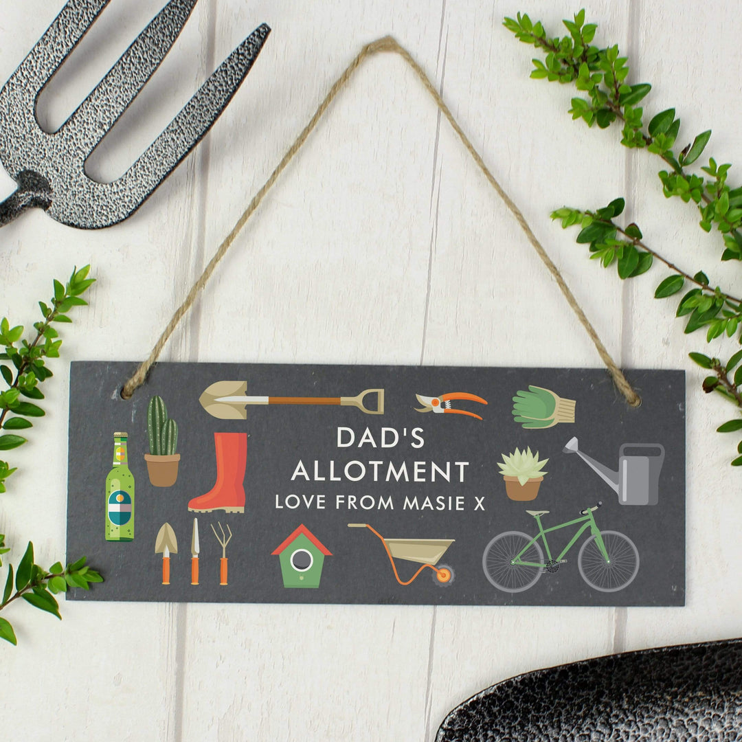 Personalised Memento Slate Personalised Garden Printed Hanging Slate Plaque