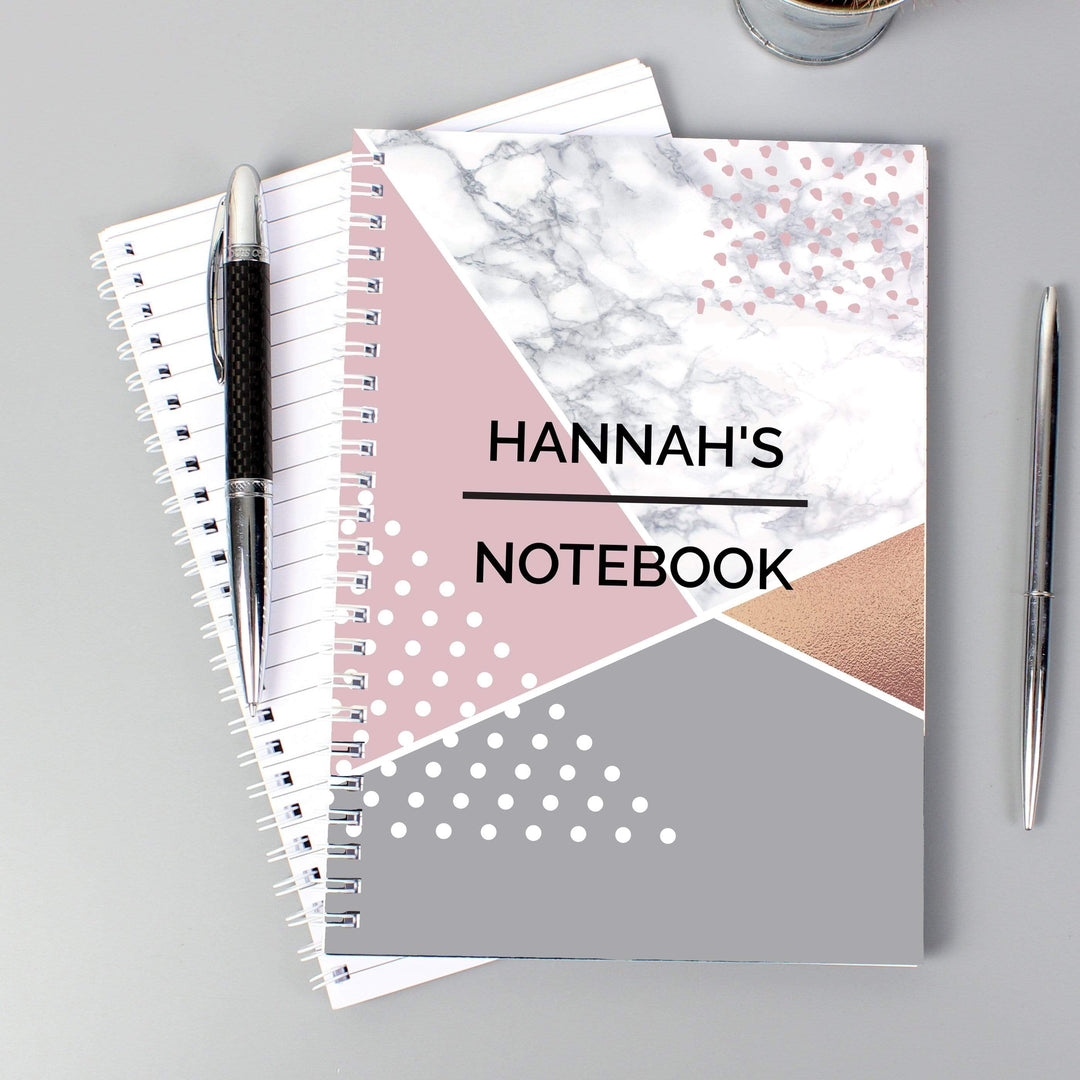 Personalised Memento Stationery &amp; Pens Personalised Geometric A5 Notebook