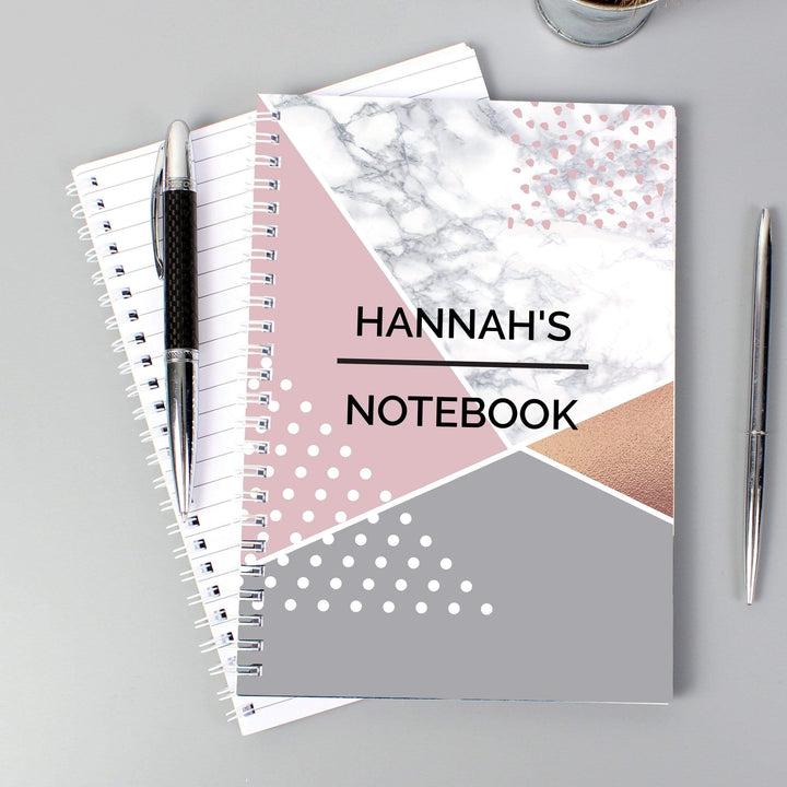 Personalised Memento Stationery &amp; Pens Personalised Geometric A5 Notebook