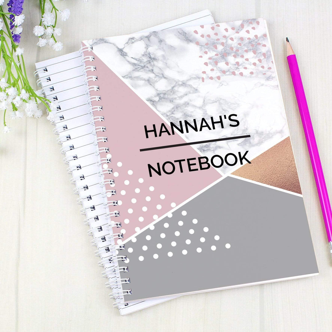 Personalised Memento Stationery &amp; Pens Personalised Geometric A5 Notebook