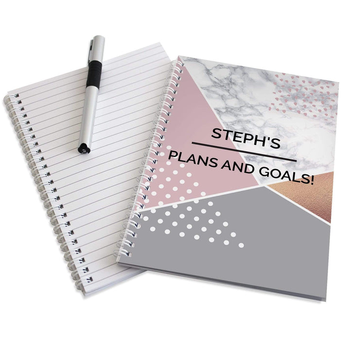 Personalised Memento Stationery &amp; Pens Personalised Geometric A5 Notebook