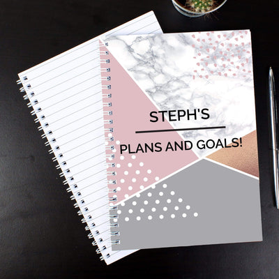 Personalised Memento Stationery & Pens Personalised Geometric A5 Notebook