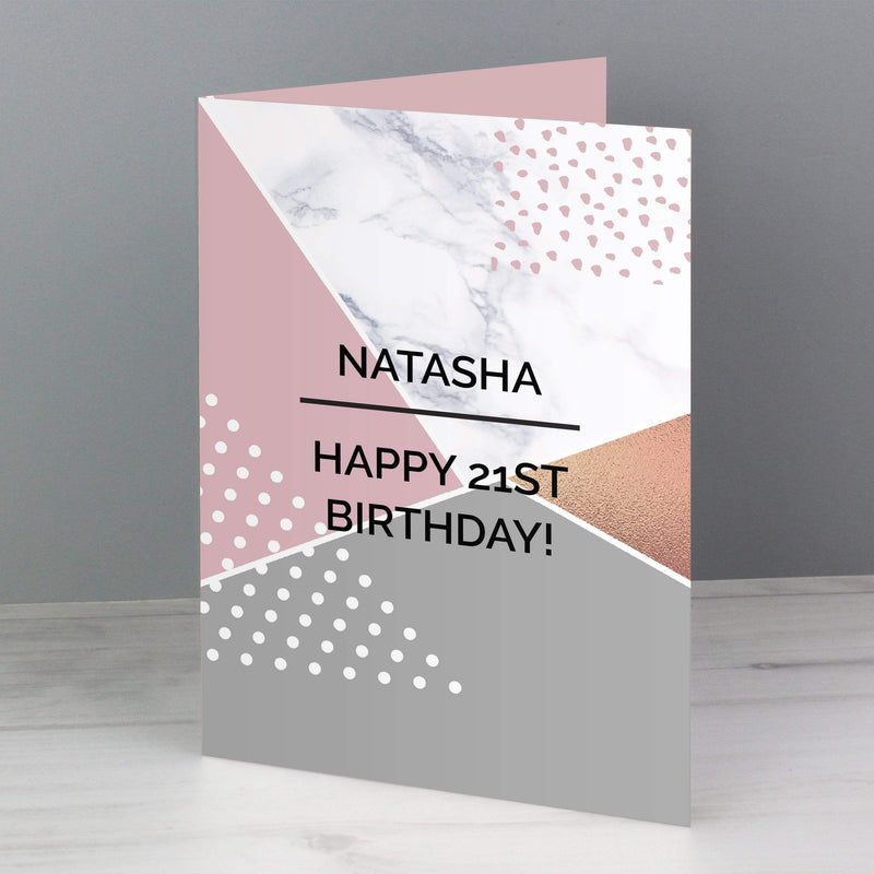 Personalised Memento Greetings Cards Personalised Geometric Card