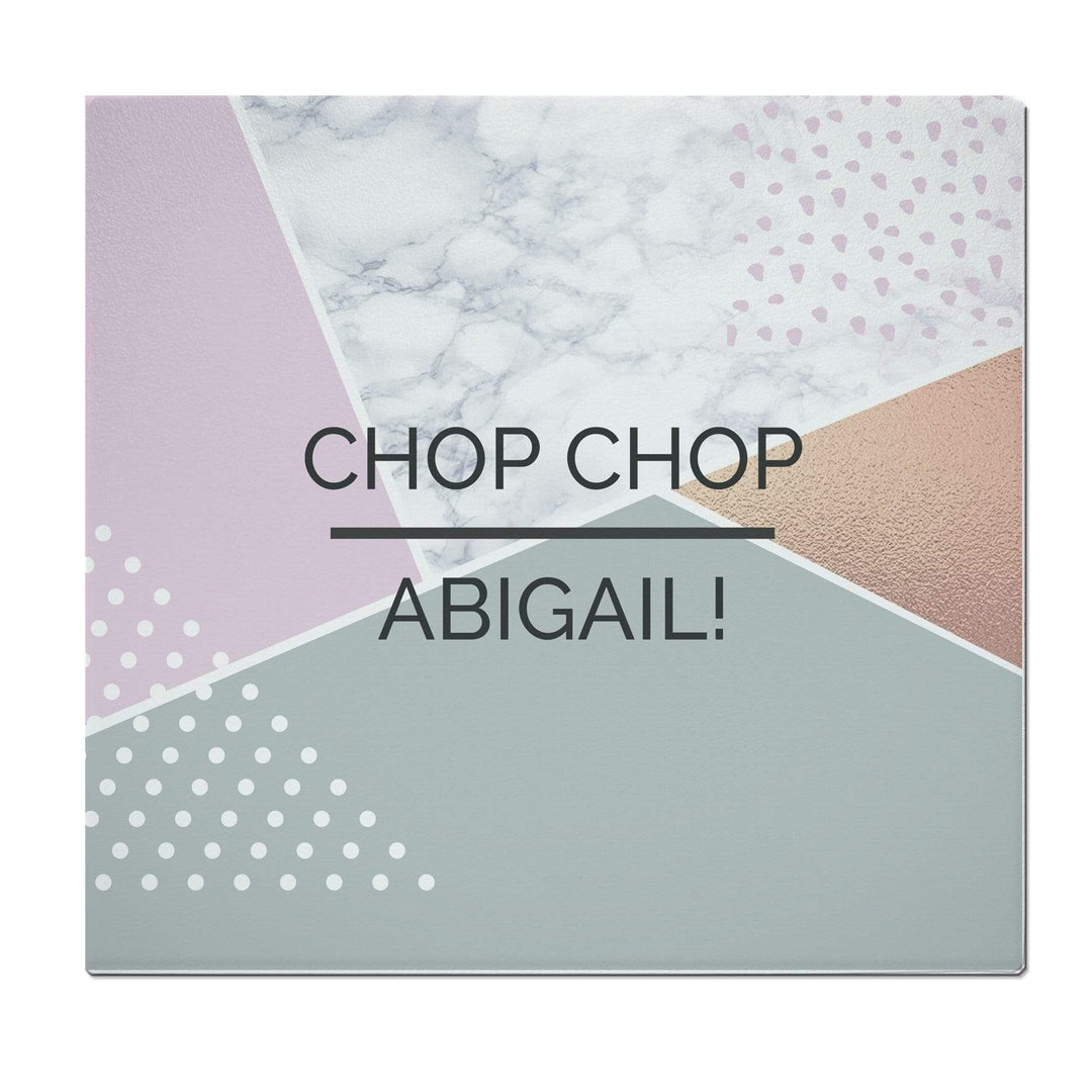 Personalised Memento Kitchen, Baking &amp; Dining Gifts Personalised Geometric Glass Chopping Board/Worktop Saver