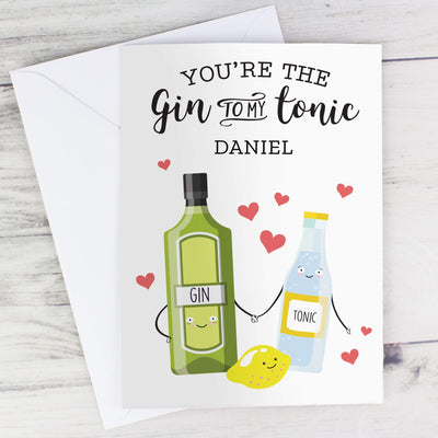 Personalised Memento Greetings Cards Personalised 'Gin to My Tonic' Card