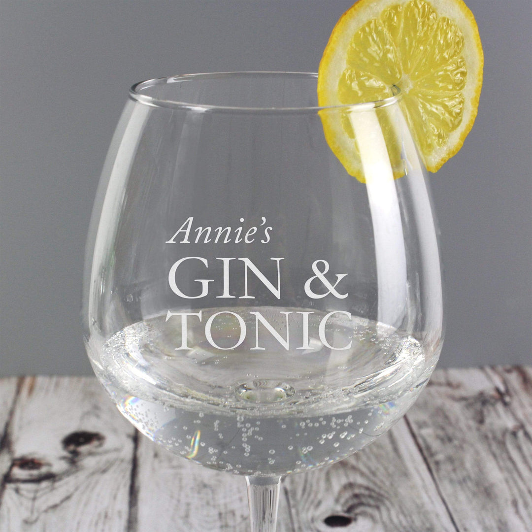 Personalised Memento Glasses &amp; Barware Personalised Gin &amp; Tonic Balloon Glass