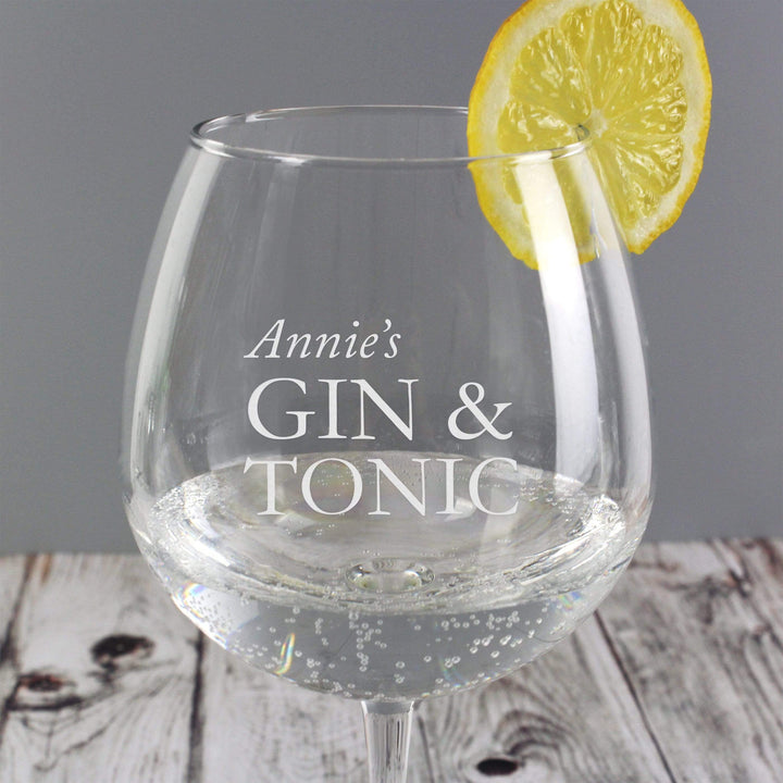 Personalised Memento Glasses &amp; Barware Personalised Gin &amp; Tonic Balloon Glass