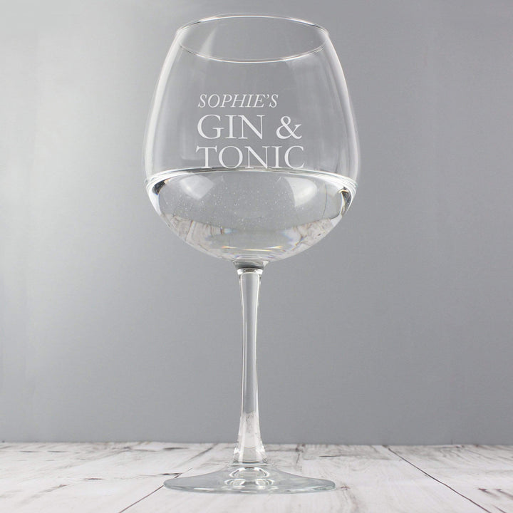 Personalised Memento Glasses &amp; Barware Personalised Gin &amp; Tonic Balloon Glass