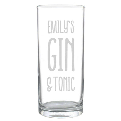 Personalised Memento Personalised Gin & Tonic Hi Ball Glass