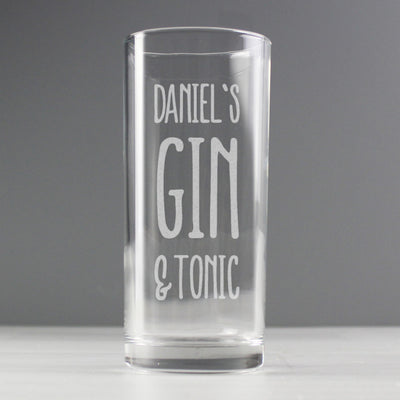 Personalised Memento Personalised Gin & Tonic Hi Ball Glass