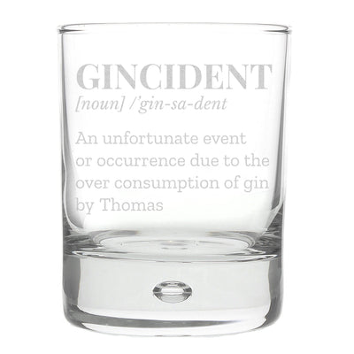 Personalised Memento Glasses & Barware Personalised Gincident Tumbler Bubble Glass