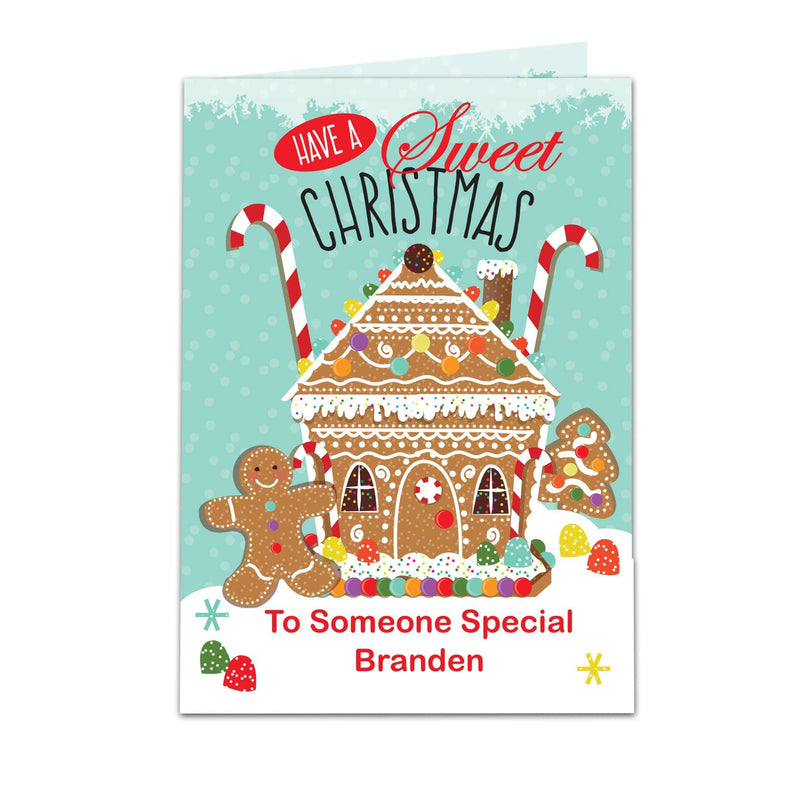 Personalised Memento Greetings Cards Personalised Gingerbread House Card