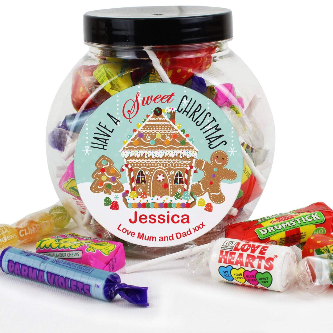 Personalised Memento Food &amp; Drink Personalised Gingerbread House Sweet Jar