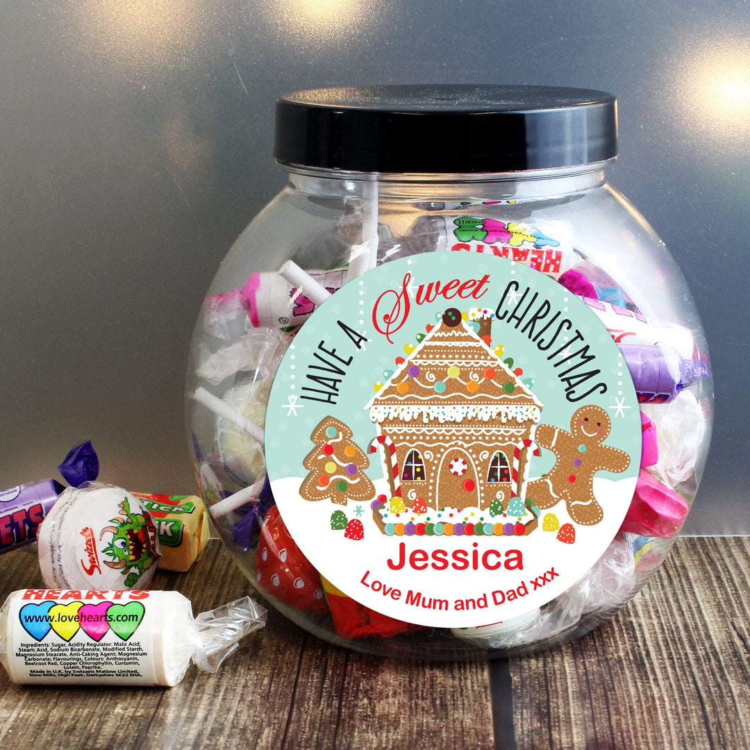 Personalised Memento Food &amp; Drink Personalised Gingerbread House Sweet Jar