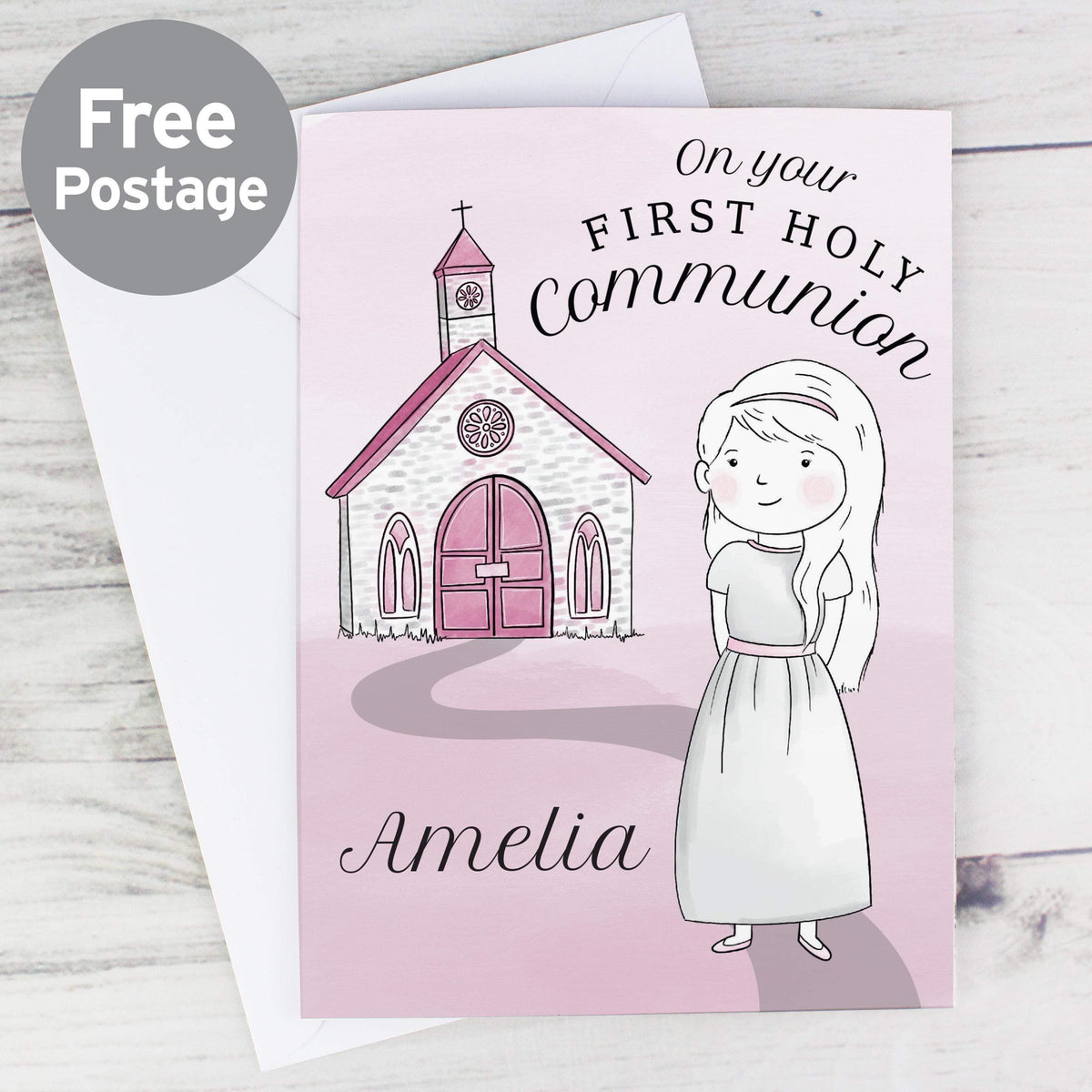 Personalised Memento Personalised Girls First Holy Communion Card
