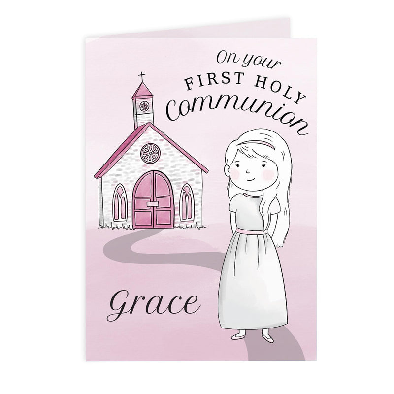 Personalised Memento Personalised Girls First Holy Communion Card