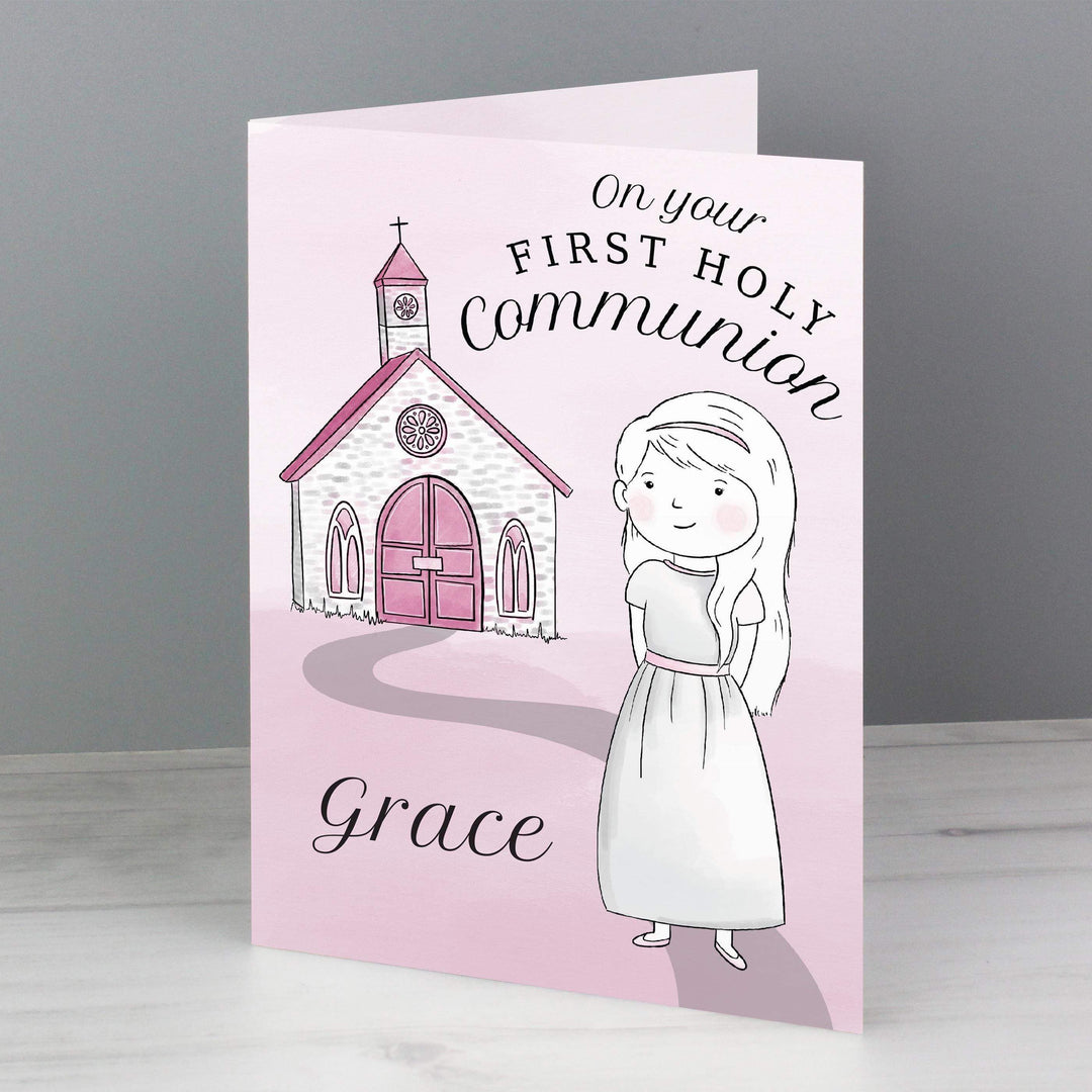 Personalised Memento Personalised Girls First Holy Communion Card