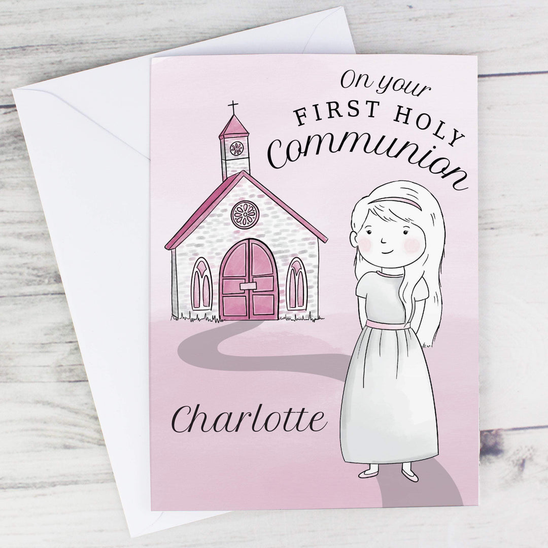 Personalised Memento Personalised Girls First Holy Communion Card