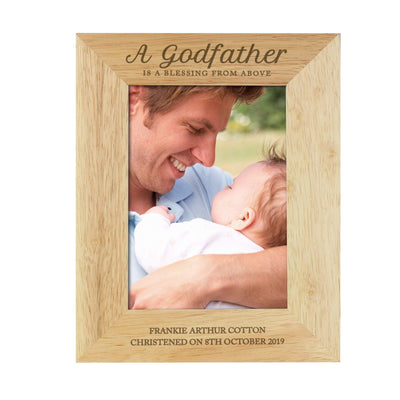 Personalised Memento Photo Frames, Albums and Guestbooks Personalised Godfather 5x7 Wooden Photo Frame