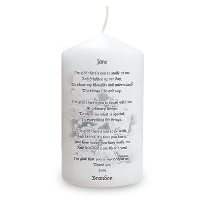 Personalised Memento Candles & Reed Diffusers Personalised Godparent candle