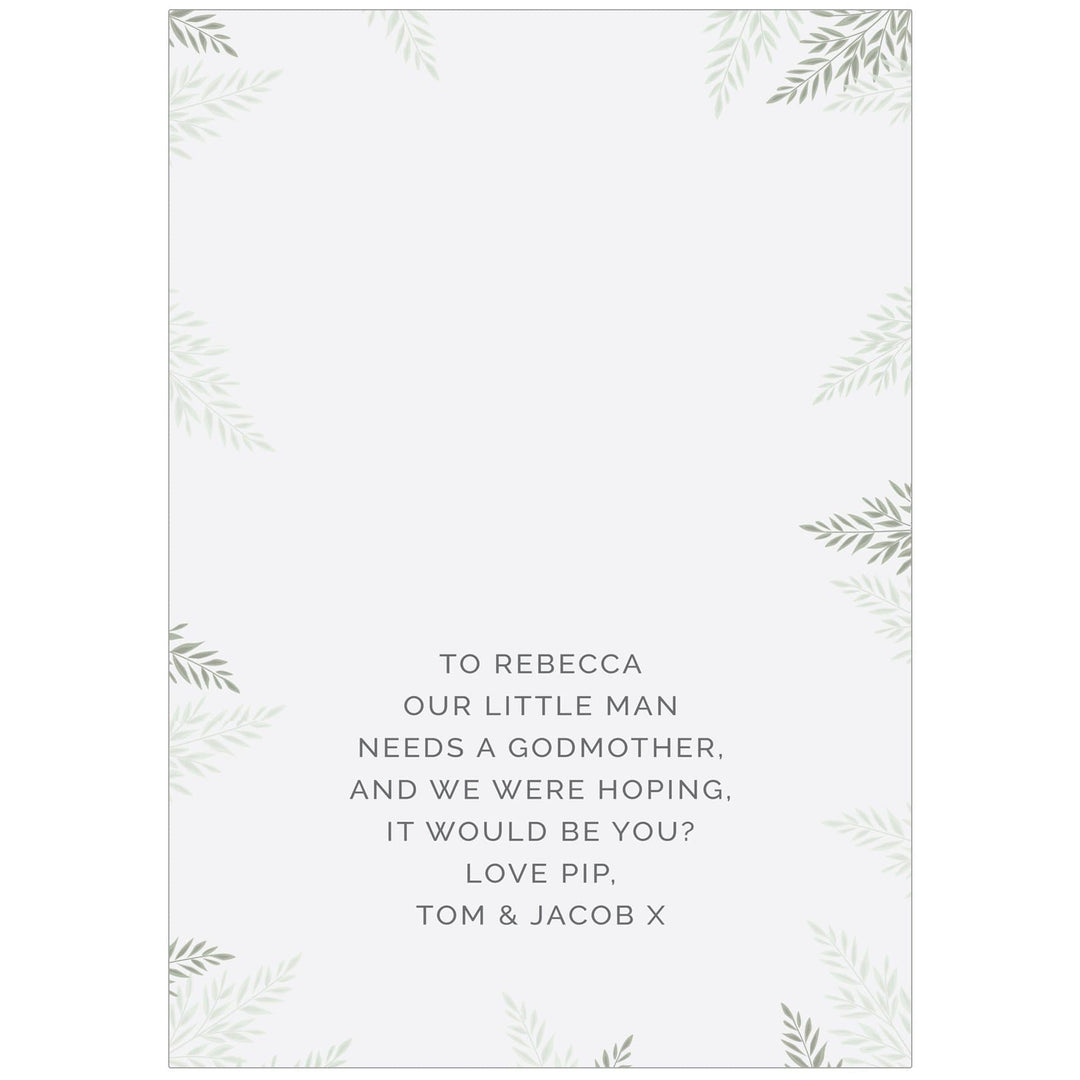 Personalised Memento Greetings Cards Personalised Godparent Card