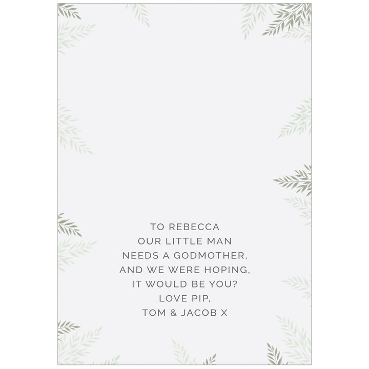 Personalised Memento Greetings Cards Personalised Godparent Card