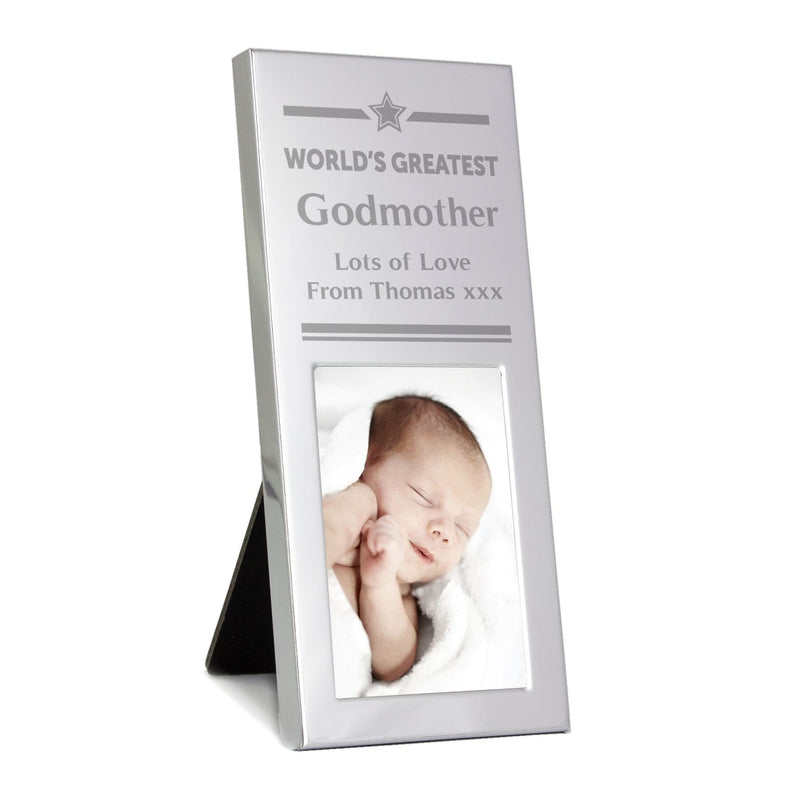 Personalised Memento Photo Frames, Albums and Guestbooks Personalised Gold Award Small Silver 2x3 Photo Frame