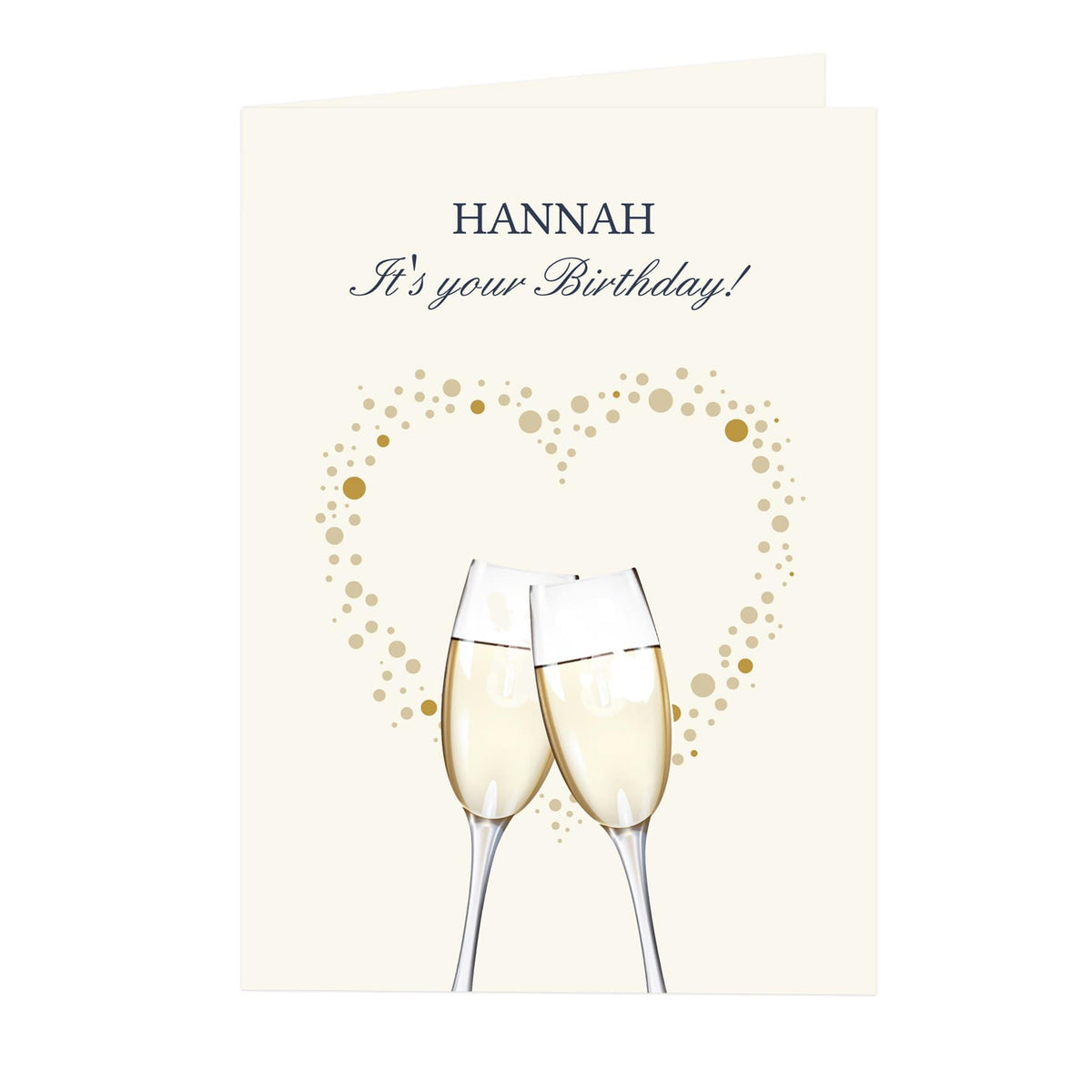 Personalised Memento Greetings Cards Personalised Gold Champagne Flutes Card
