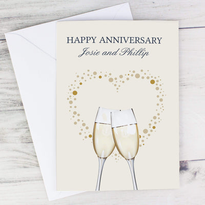 Personalised Memento Greetings Cards Personalised Gold Champagne Flutes Card