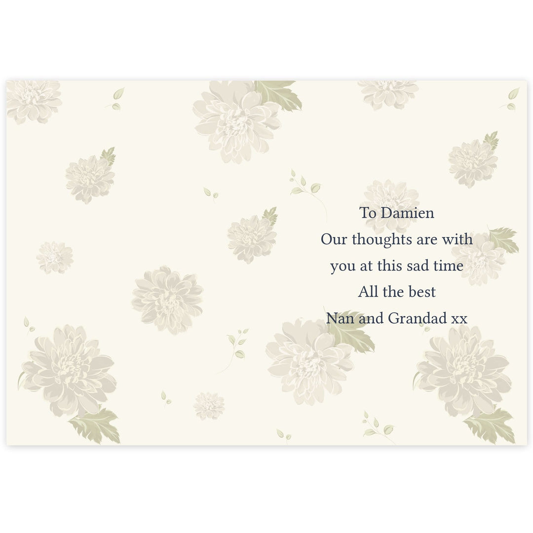 Personalised Memento Greetings Cards Personalised Gold Floral Card