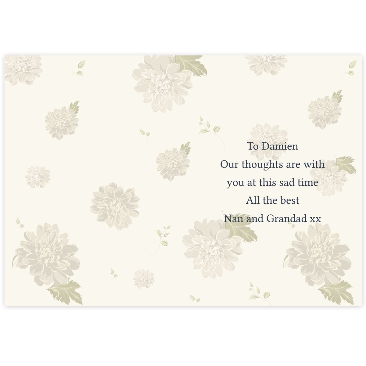 Personalised Memento Greetings Cards Personalised Gold Floral Card