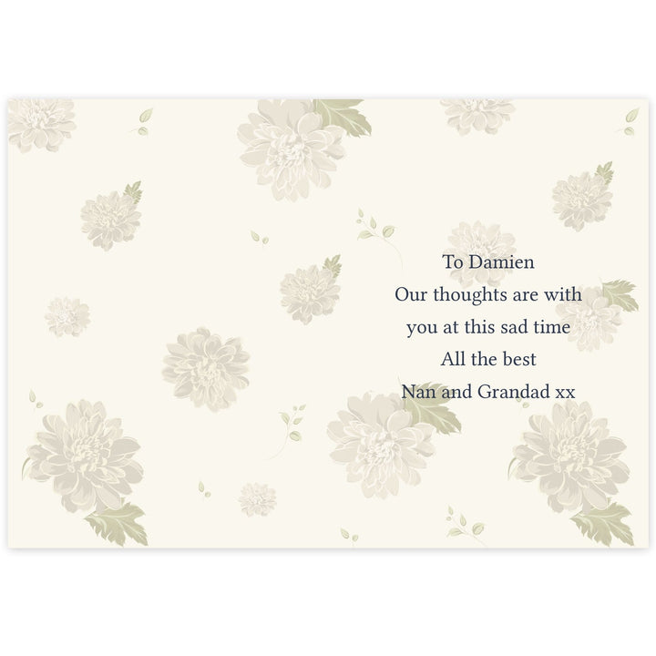 Personalised Memento Greetings Cards Personalised Gold Floral Card