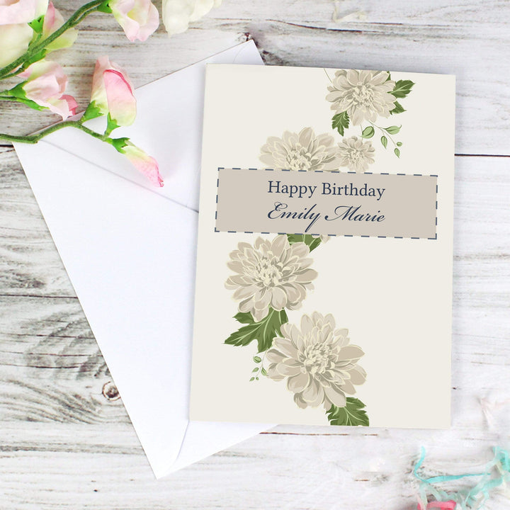 Personalised Memento Greetings Cards Personalised Gold Floral Card