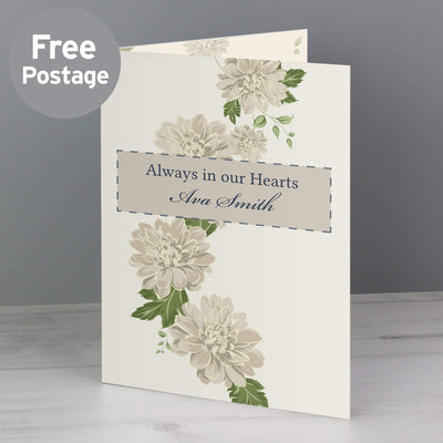 Personalised Memento Greetings Cards Personalised Gold Floral Card