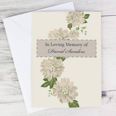 Personalised Memento Greetings Cards Personalised Gold Floral Card