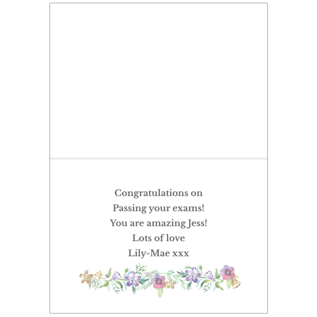 Personalised Memento Greetings Cards Personalised Gold Floral Watercolour Card